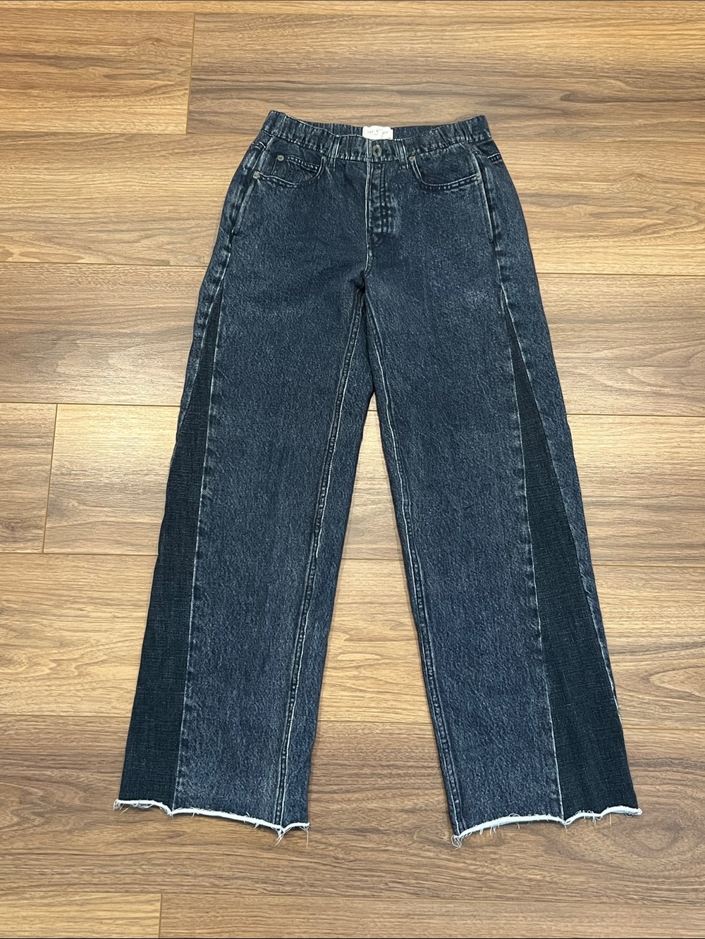 Rag & Bone Miramar Wide Leg Trompe L'oeil Cotton Pants Faux Jean Bridle Trail XS - Picture 2 of 12